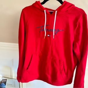 TOMMY HILFIGER Unisex Red Hoodie Size S/M